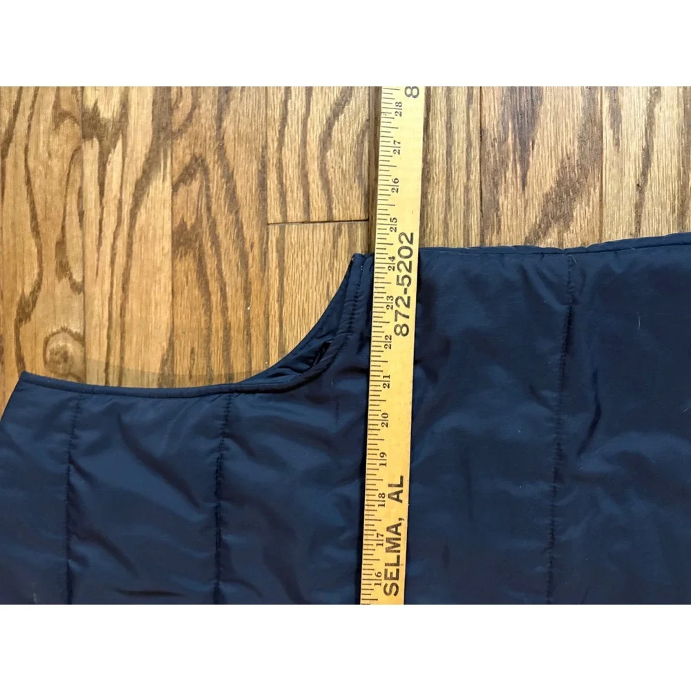Crown & Ivy Curvy Women 2X Navy Blue‎ Puffer Vest Quilted Snap Front Pockets